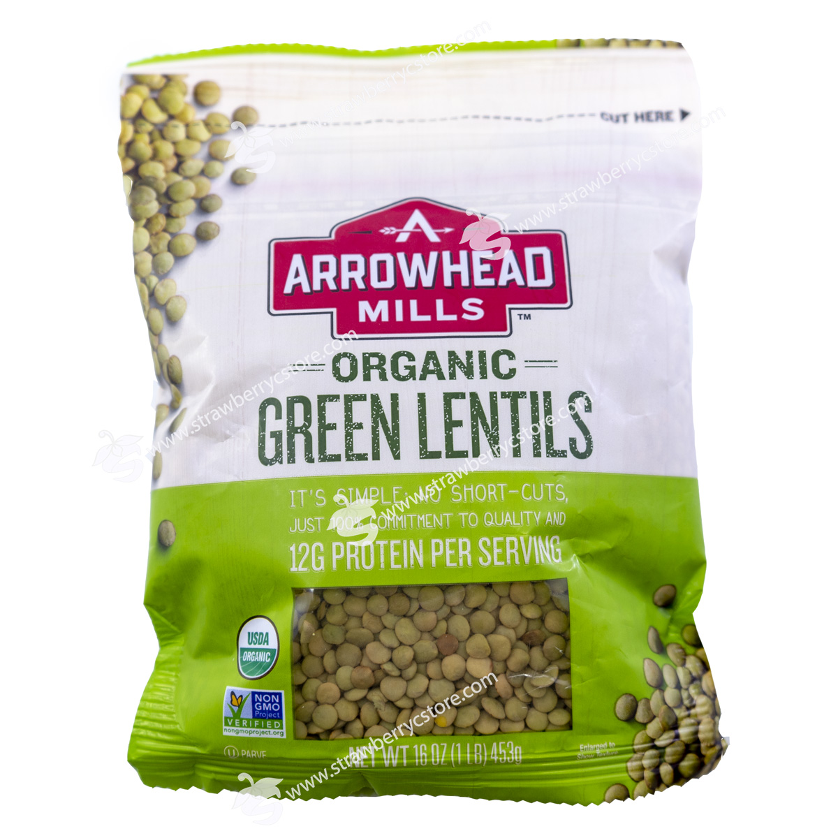 Đậu Lăng Xanh Hữu Cơ Arrowhead Mills Organic Green Lentils, Gói 453g (1 Lb.) 16 Oz. 0
