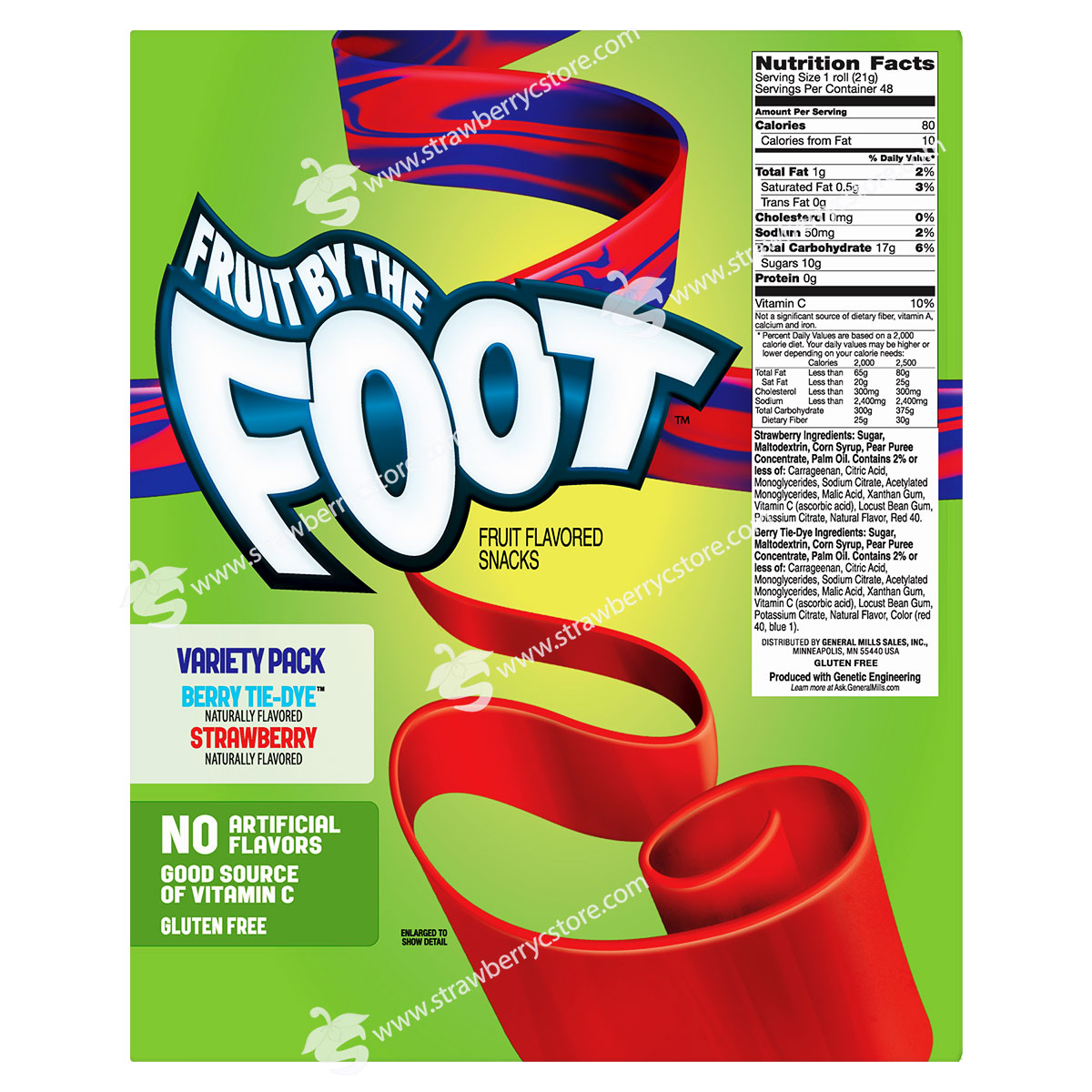 Kẹo Dẻo Trái Cây Nhiều Loại Cuộn Fruit by the Foot Variety Pack, Hộp 1.02 Kg (36 Oz.) 2 Lb. 4 Oz., 48 Cuộn 1